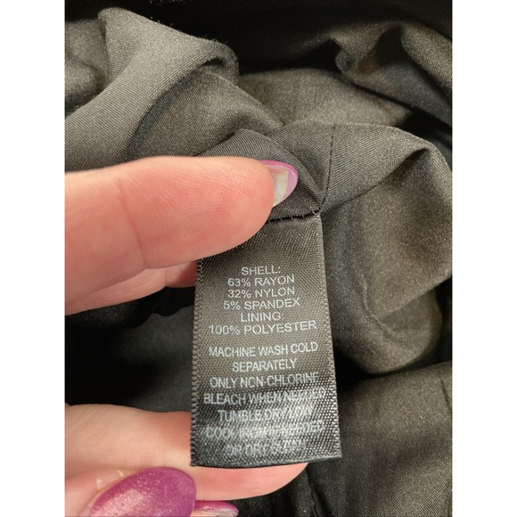 White House Black Market Womens Pencil Skirt Black Lined Size 6 Back Vent - Picture 7 of 8